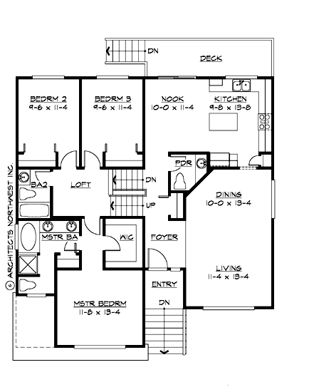 T1885B2F-0 Walnut Crest Upper Floor